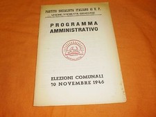 programma amministrativo elezioni 1946 partito socialista italiano di u.p. 1946