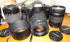 Canon EOS 650 con 3 obiettivi