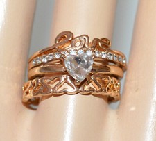 Anello donna oro dorato set 3