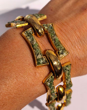 bracciale vintage americano anni 60 con scaglie di giada - vtg jade bracelet