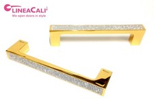 MANIGLIONE CRISTALLO STRASS SWAROVSKY PLACC. ORO 24K mis. mm.200 LINEA CALI ZEN