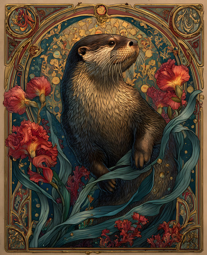 Ritratto lontra fiume - di, di