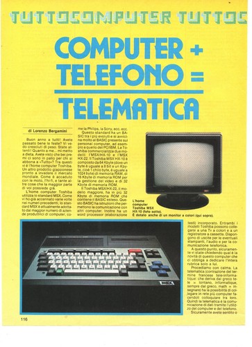 Toshiba msx articolo - toshiba,