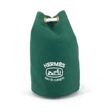Hermès Eau de Cologne Borsa con coulisse da toilette vintage da viaggio verde E-00222/8B