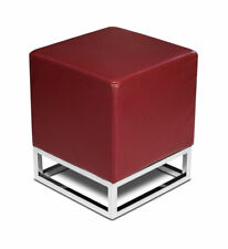 Bauhaus Pelle Sgabello IN Pelle Rosso Vino , Nero, Braun, Pelo di Mucca