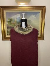 Coprispalle donna rosso con pelliccia , Casual , Inverno