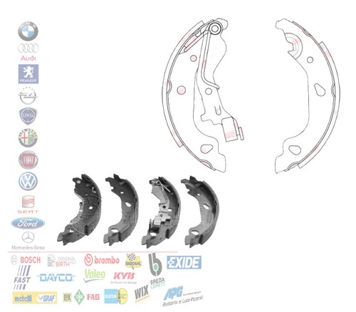 Kit ganasce freno fiat punto - ganasce,