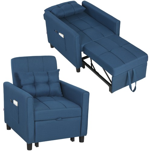 Homcom poltrona letto - homcom, con