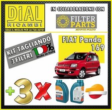 Kit Tagliando FILTRI 3Pz FIAT PANDA MY.2011 1.2 GPL/LPG  51Kw 69 Hp  + OLIO