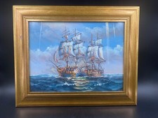 Quadro BATTAGLIA MARINE VELIERO olio firma