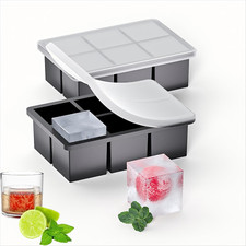 2 Pezzi Ghiaccio Stampo Silicone, 5Cm Grandi Cubetti Ghiaccio Formine per Ghiacc