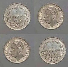 UMBERTO I 1 CENTESIMO 1895 ARGENTATO FALSO D'EPOCA IN ALTA QUALITA'
