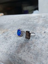 Coppia Anelli in Argento Vintage Anello con pietre Anni 40 / 60