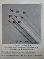 9/1964 PUB FIAT G.91 PAN FRECCE TRICOLORI ITALIAN AIR FORCE ACROBATIC FRENCH AD