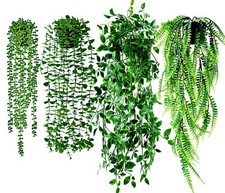 4 PEZZI PIANTA ARTIFICIALI CADENTE CON VASO, PLASTICA EDERA FINTA DA APPENDERE 