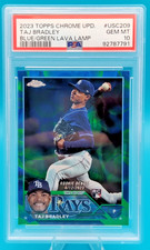 Taj Bradley RC 2023 Topps Chrome Update - Lampada Lava Blu/Verde /125 PSA 10 POP 2