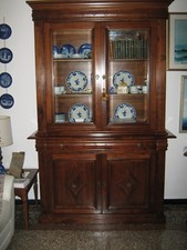 credenza vetrina in noce nazionale