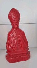 Bustino Papale Rosso Dipinto a Mano - H 19 cm