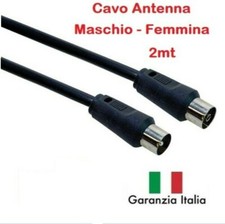 Cavo coassiale per antenna TV schermato maschio femmina spina presa da 2mt nero