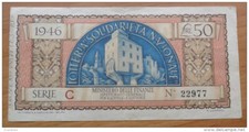 LOTTERIA DI SOLIDARIETA' NAZIONALE 1946 - LIRE 50 -