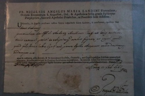 Documento latino lettera di - in,