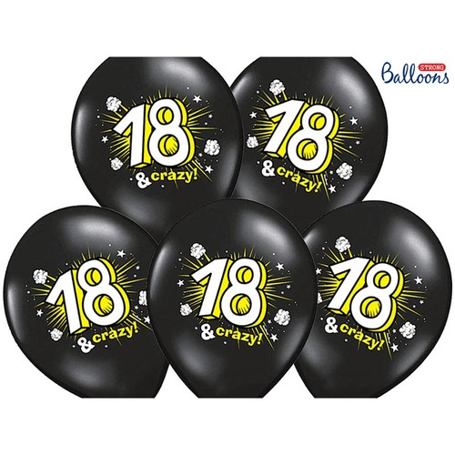 Palloncini anni nero giallo - palloncini, 18