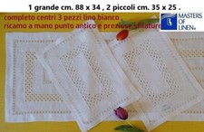 3 CENTRI LINO RICAMO A MANO