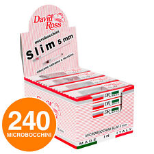 240 Microbocchini David Ross per Sigarette Slim 5mm in Plastica Riutilizzabili