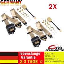 2x Cintura di Sicurezza a 3 Punti Cintura Automatica Universale Frusta Prova E - Beige