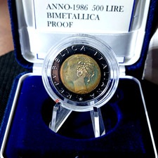 ITALIA 500 LIRE 1986 BIMETALLICA PROOF