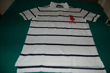 Us Polo Assn - Polo Uomo, Bianca a righe blu, 100 cotone, tg S, nuova