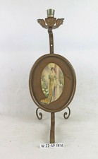 VECCHIA LAMPADA DA SALOTTO FERRO BATTUTO FORGIATO A MANO DA ARTISTA LIGURE CH35