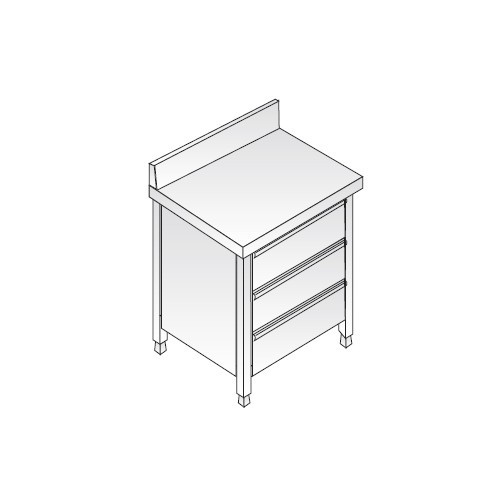 Cassettiera 56x70x85 acciaio