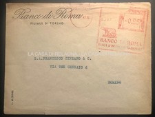 STORIA POSTALE ANNULLO MECCANICO BANCO DI ROMA - Torino - Pubblicità ANNO 1949
