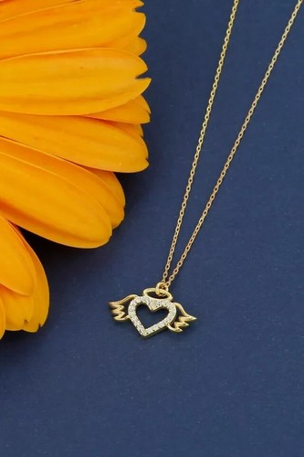 Ciondolo ali cuore diamante