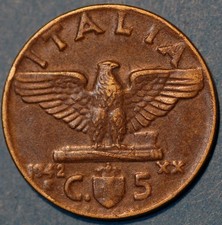 1942 Italy 5 Centesimi