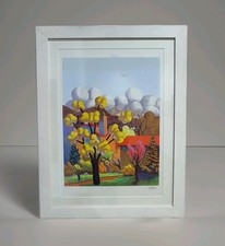 SALVO - PAESAGGIO AUTUNNALE 80x60 Cm Acquaforte Firmata Certificata Mangione 