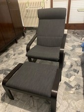 vendo poltrona con Poggiapiedi nera poang ikea ottimo stato