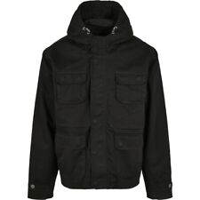 Urban Classics Cotone Giacca Field a Vento Cappuccio Coulisse Wind Militare Uomo