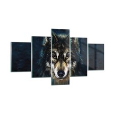 Quadro su Vetro 125x70cm Lupo