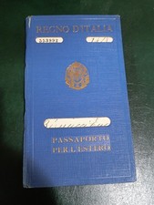 PASSAPORTO REGNO ITALIA -  1937 - Con FOTO e MARCHE DA  BOLLO