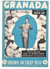 Spartito MARIO LANZA Granada Agustin Lara - 1955 Film DA QUANDO SEI MIA