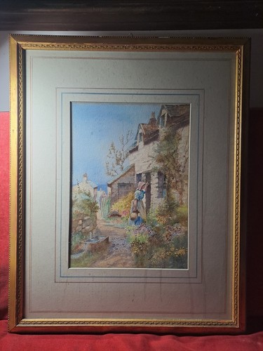 Quadro antico acquerello su - antico.,