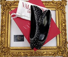 BALLERINE RASO NERO CON PERLINE E STRASS numero 38 NUOVE FULL SET