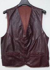 GILET IN PELLE GIANFRANCO GOTELLI TAGLIA L COLORE TESTA DI MORO BORDEAUX