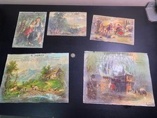 5 grands Chromos - E. Camus - Bernay - dos blancs - France 1880