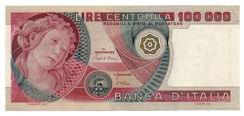 100000 lire botticelli - 100000,