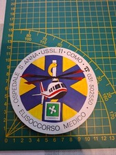 adesivo vintage STICKER kleber elicottero ospedale s Anna como elisoccorso
