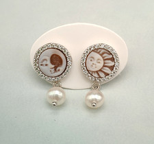 Orecchini donna cammeo a lobo