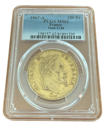 Francia 1867a oro 100 franchi - 100,